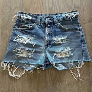 Vintage Orange Tab Levi’s Denim Cutoff Jean Shorts Size 27